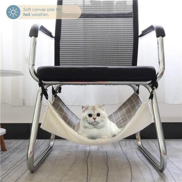 Reversible Cat Hammock, Breathable Pet Cage Hammock with Adjustable Straps - Picture 4 of 14
